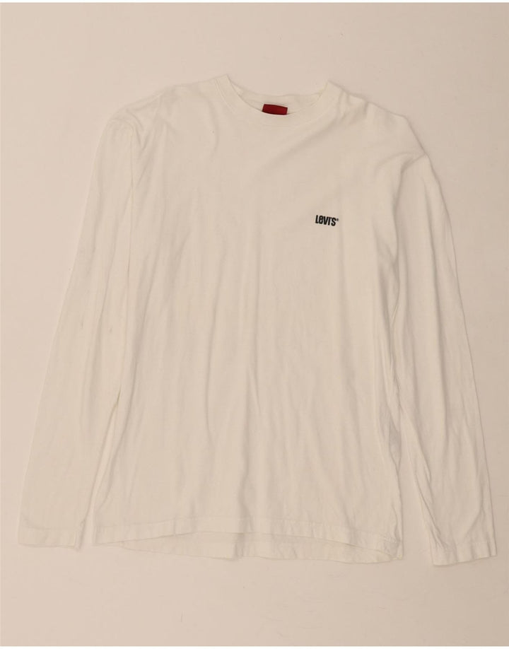 LEVI'S Mens Top Long Sleeve Medium White Cotton Vintage Levi's and Second-Hand Levi's from Messina Hembry 