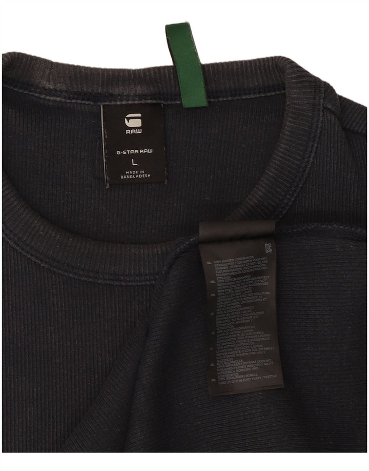 G-Star Hombre Camiseta Top Grande Algodón Negro