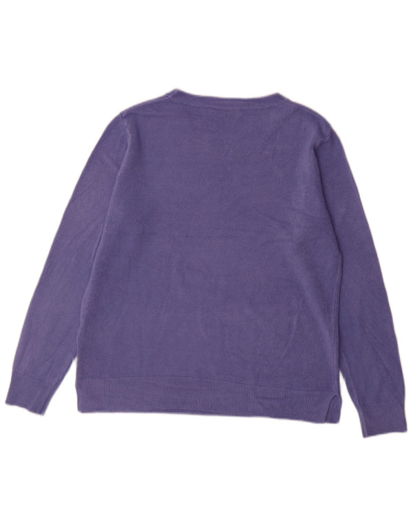 Marks & Spencer Jersey con Cuello Barco para Mujer UK 44 Grande Acrílico Púrpura