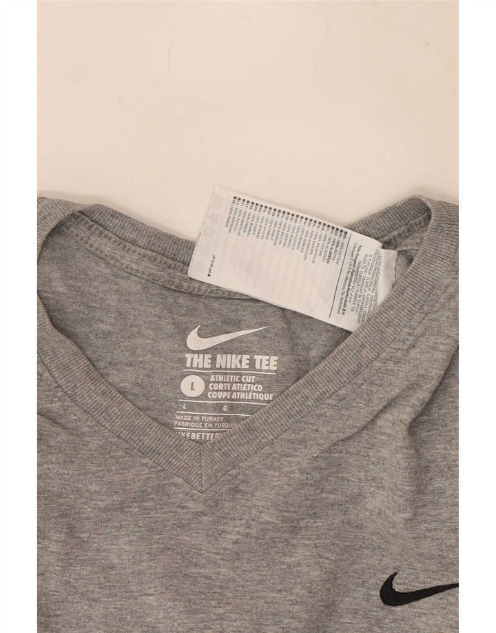 Camiseta Nike de corte atlético para hombre, talla grande, algodón moteado gris