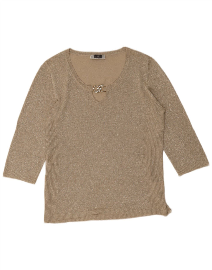 Perte by Krizia Top para mujer manga 3/4 UK 42 Medium Beige