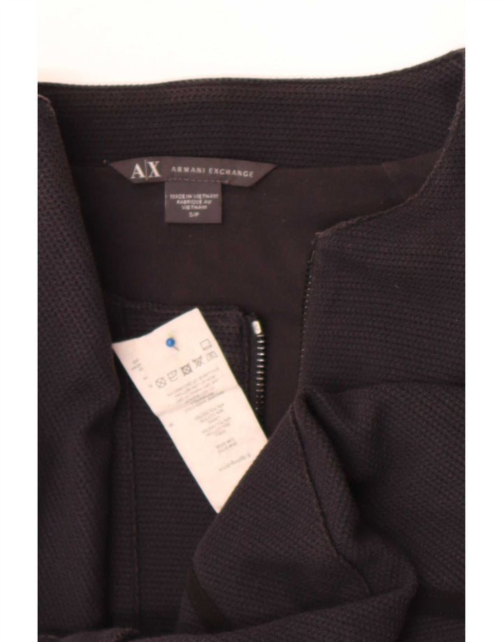 Armani Exchange Chaqueta Bomber Corta para Mujer UK 10 Small Algodón Negro