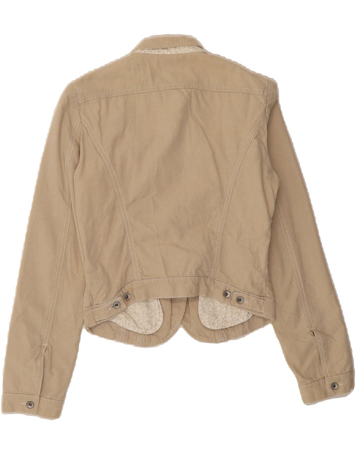 GAS Womens Crop Bomber Jacket EU 40 Medium Beige Cotton Vintage Gas and Second-Hand Gas from Messina Hembry 