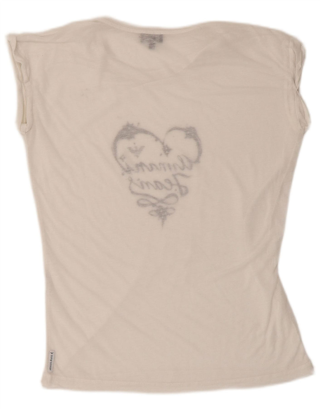 Armani Jeans Camiseta gráfica para mujer Top EU 40 Medium White