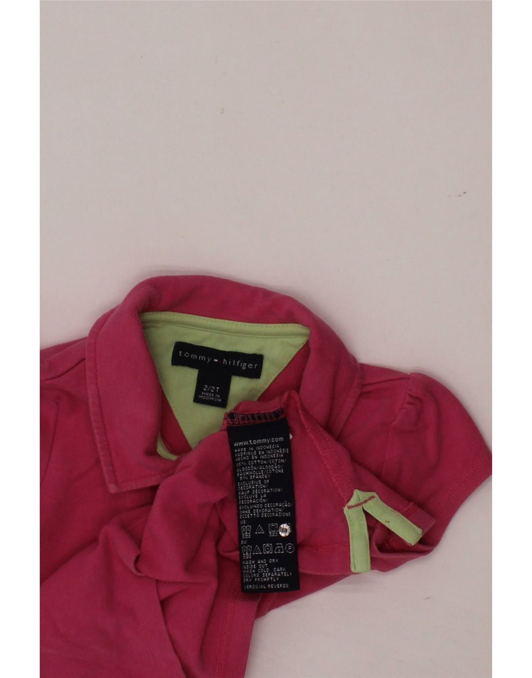 TOMMY HILFIGER Polo Bebé Niña 18-24 Meses Algodón Rosa