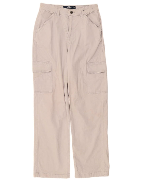 Hollister Dad - Pantalones cargo de cintura alta para mujer, talla 2 XS W26 L28, color gris