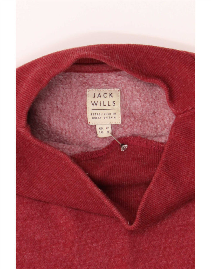 Jack Wills Sudadera extragrande para mujer, talla 12, algodón rojo mediano