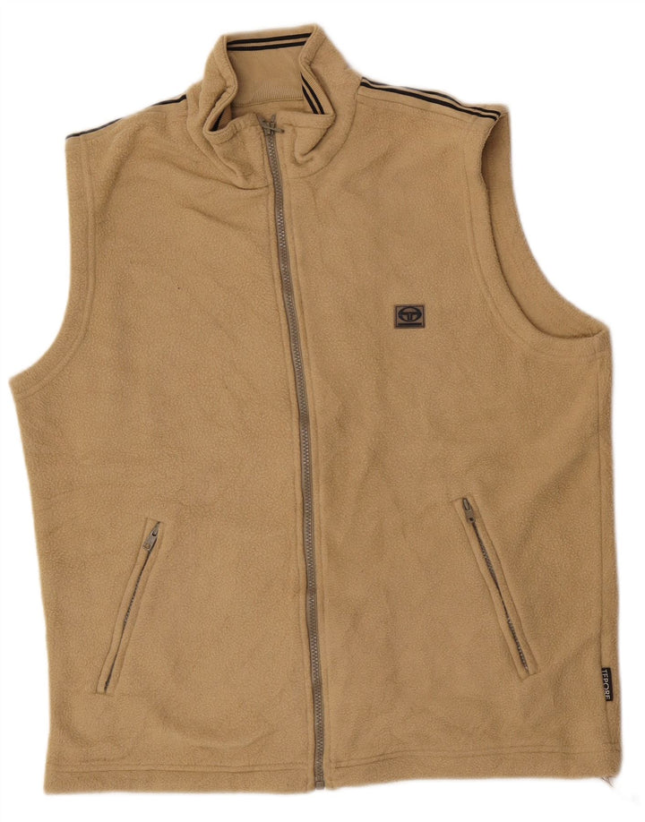 Sergio Tacchini Chaleco polar para hombre UK 38 Medium Beige