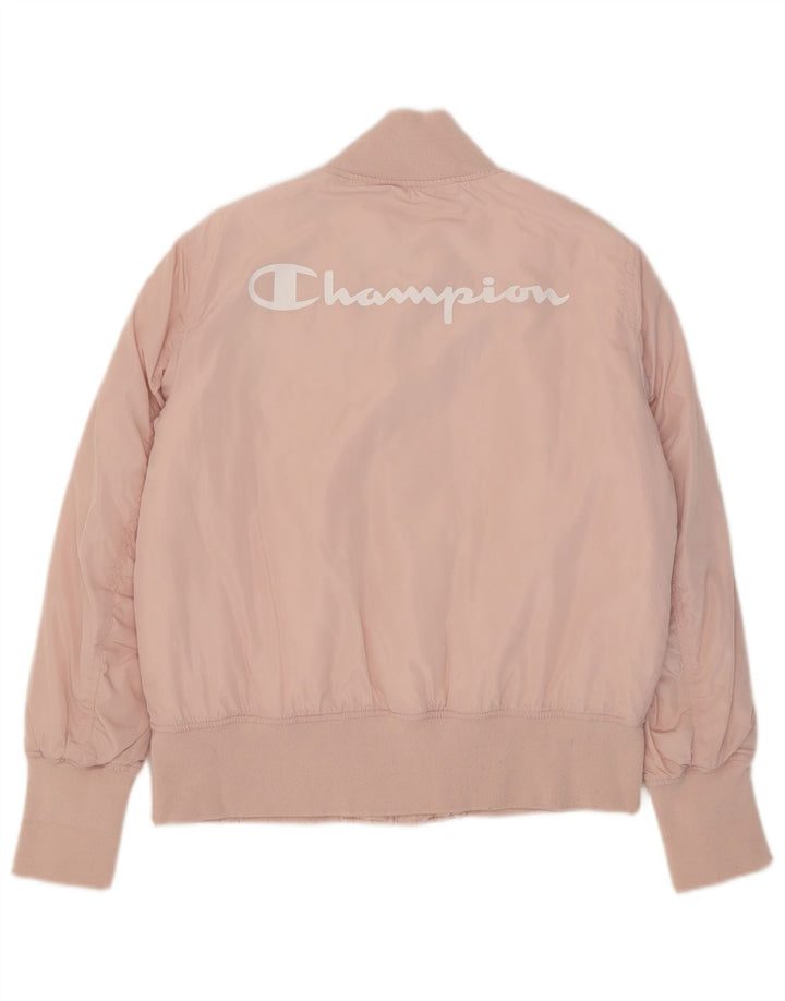 Champion Chaqueta Bomber Estampada Para Mujer IT 46 Poliéster Rosa Grande