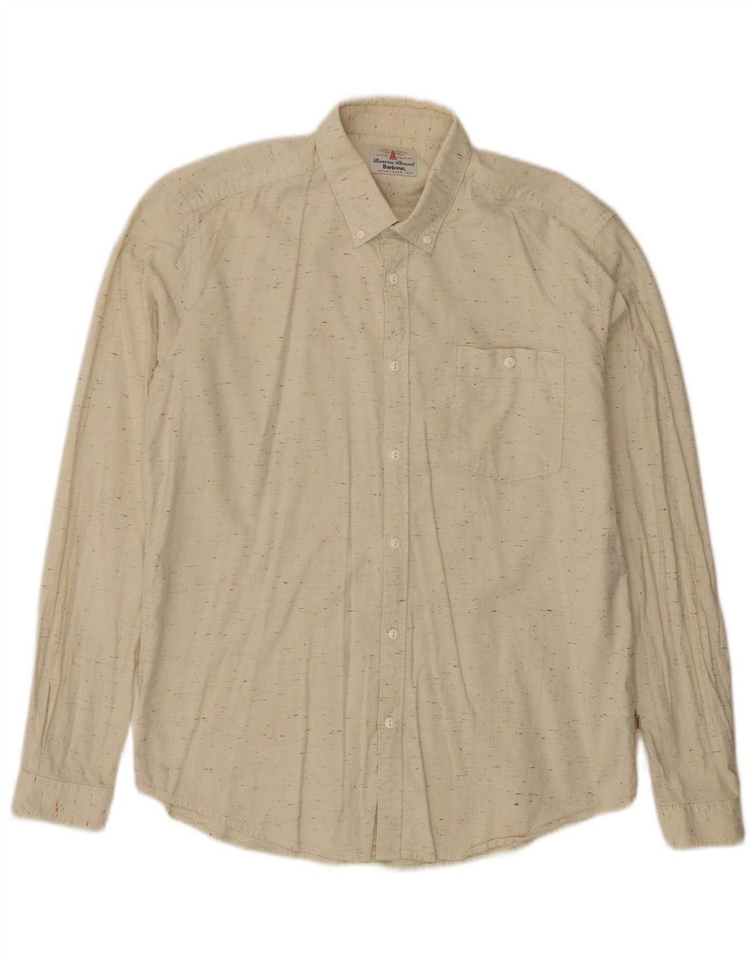 Camisa Barbour Hombre Grande Algodón Moteado Beige