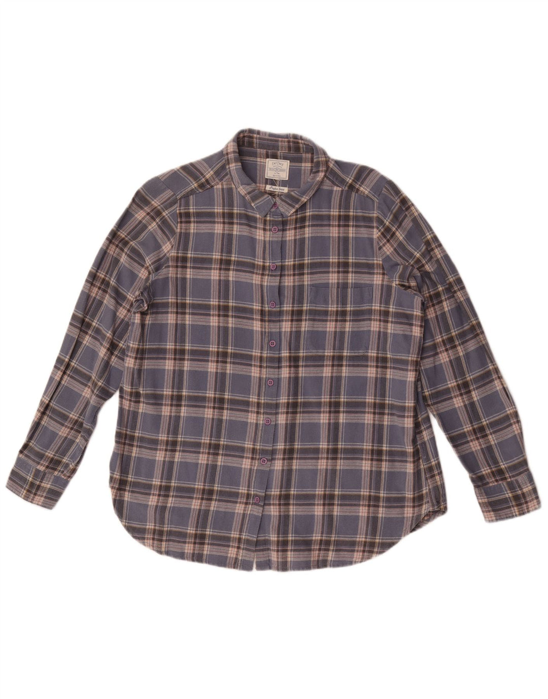 Camisa de franela para mujer Fat Face UK 40 Algodón a cuadros azul mediano