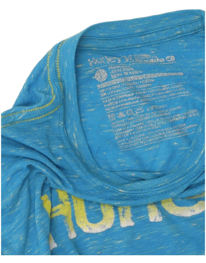 Hurley Camiseta gráfica para hombre Top grande de algodón moteado azul