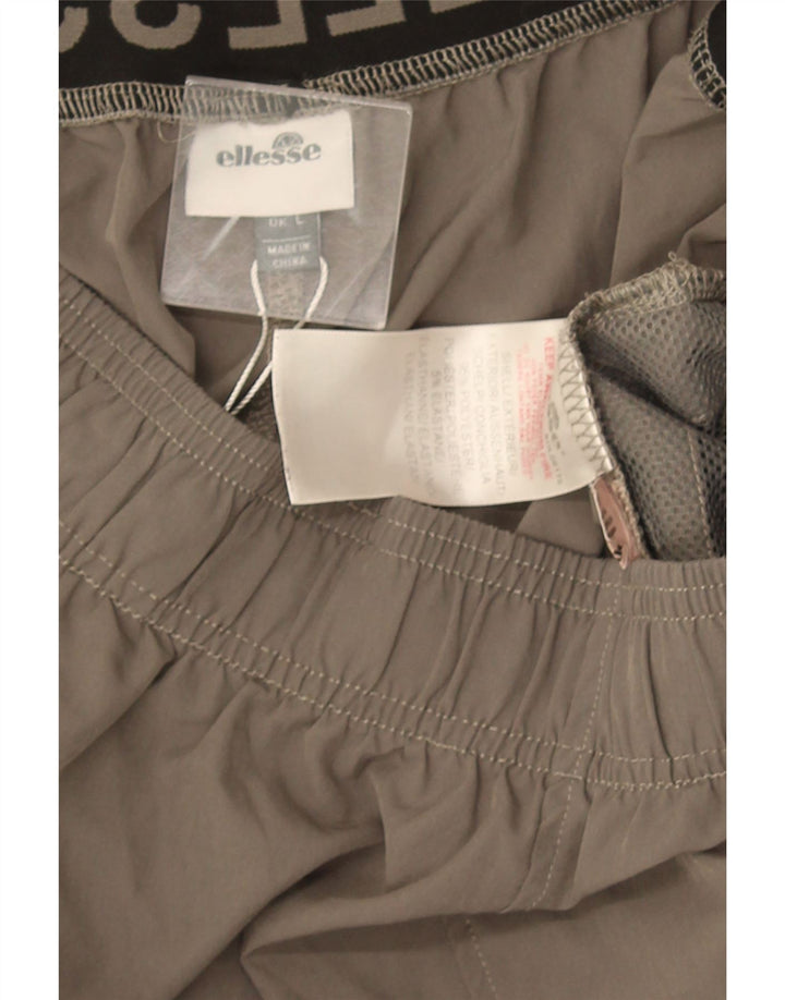 Ellesse Mens Graphic Sport Shorts Grande Gris Poliéster