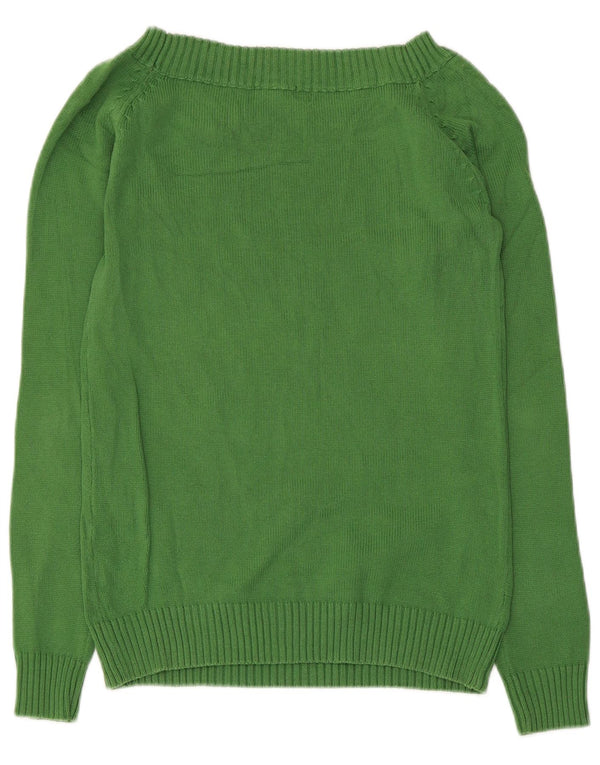 Zara - Jersey con cuello barco para mujer, talla 40, algodón verde grande