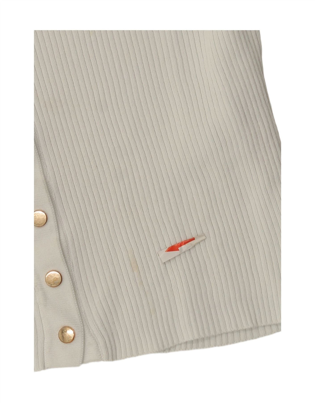 Zara Mujer Crop Cardigan Top UK 10 Small Blanco Poliamida