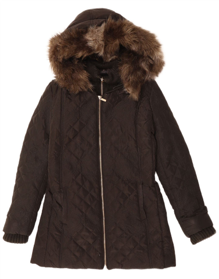 DESIGUAL Chaqueta acolchada con capucha para mujer EU 38 Medium Black Paisley