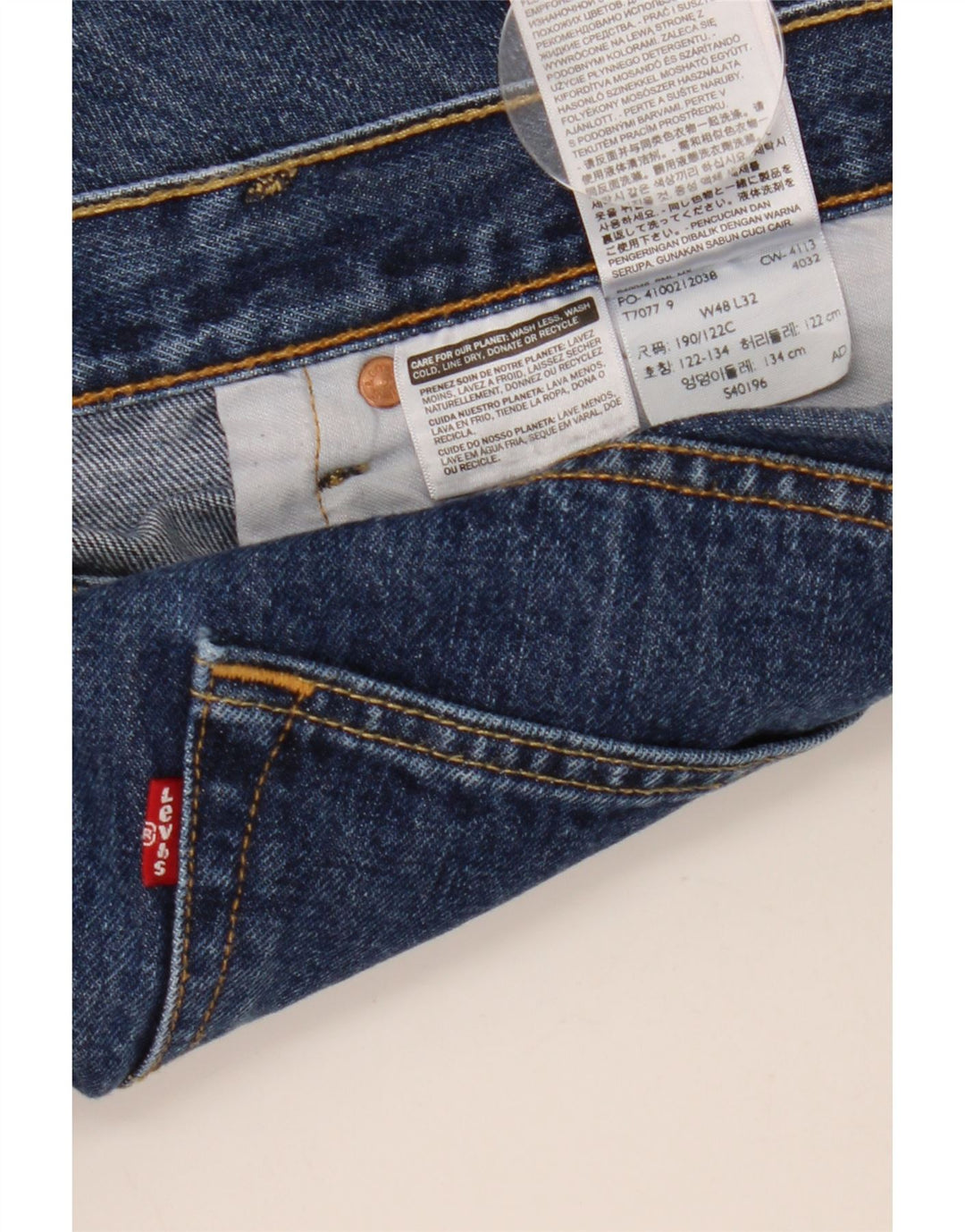 Vaqueros Levi's Hombre Rectos W48 L32 Algodón Azul