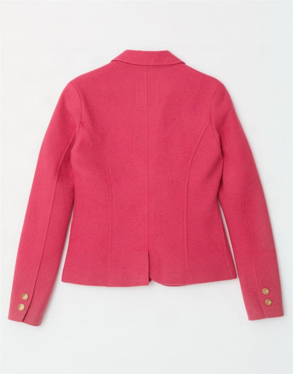 Rifle Chaqueta Blazer de 2 Botones para Mujer UK 44 Grande Lana Rosa