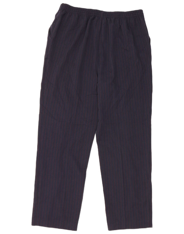 Marks & Spencer Pantalones Casuales para Mujer UK 18 XL W34 L29 Azul Marino Rayas