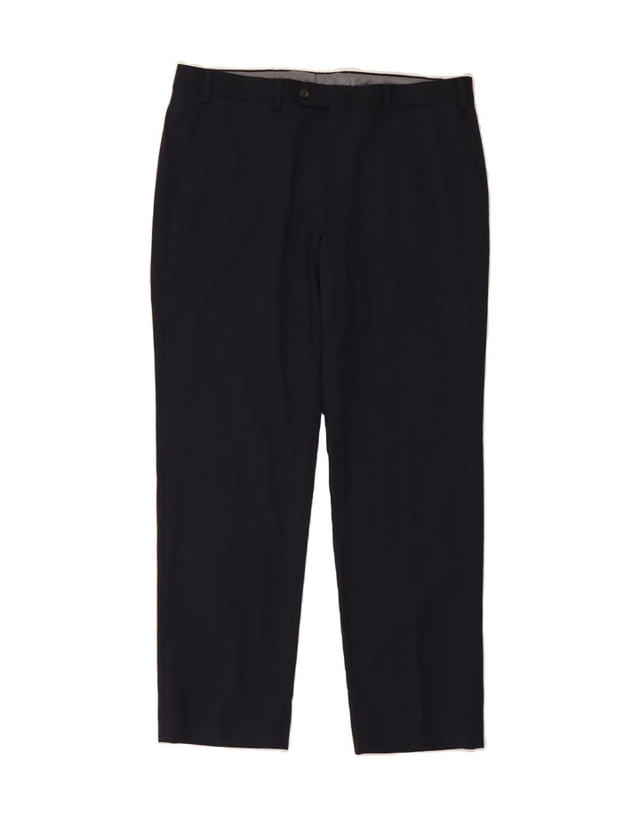 CHAPS Mens Straight Suit Trousers W36 L30 Navy Blue Polyester Vintage Chaps and Second-Hand Chaps from Messina Hembry 