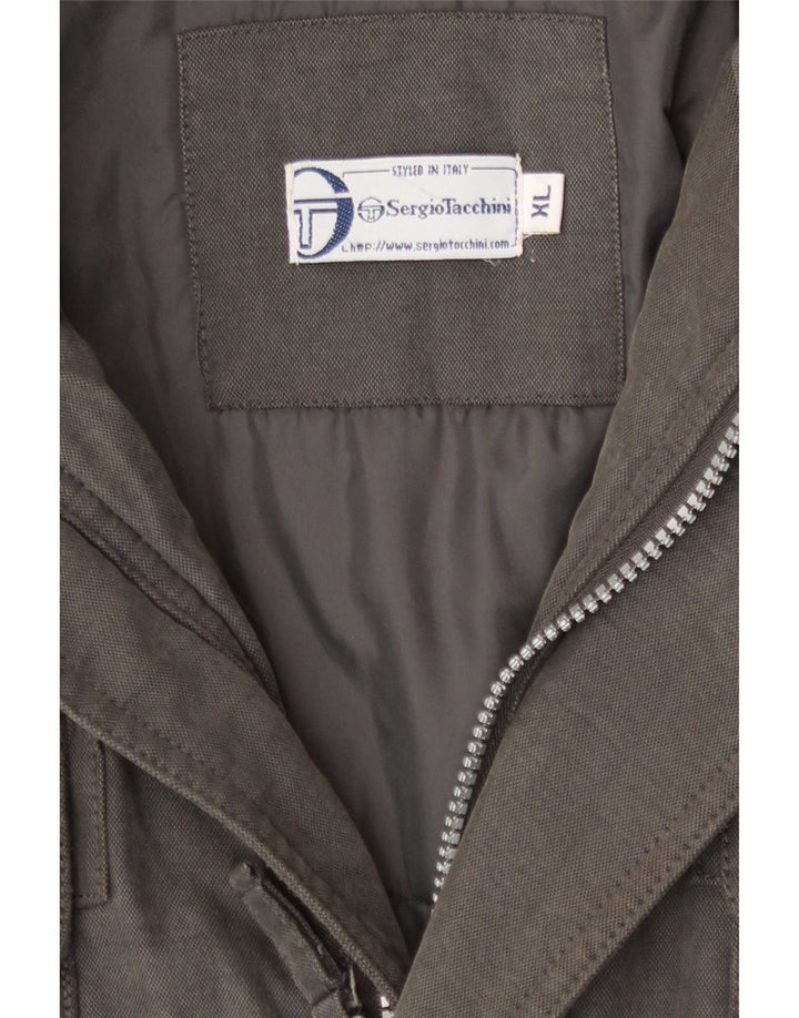 Sergio Tacchini Chaqueta acolchada con capucha para hombre UK 42 XL Gris