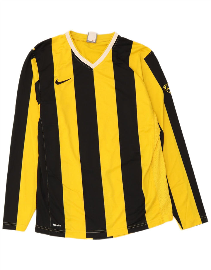Nike Camiseta de manga larga para hombre UK 39/41 Poliéster a rayas amarillo medio