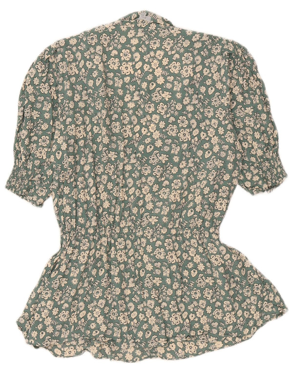 Blusa para mujer Jigsaw Top UK 6 XS Viscosa floral verde