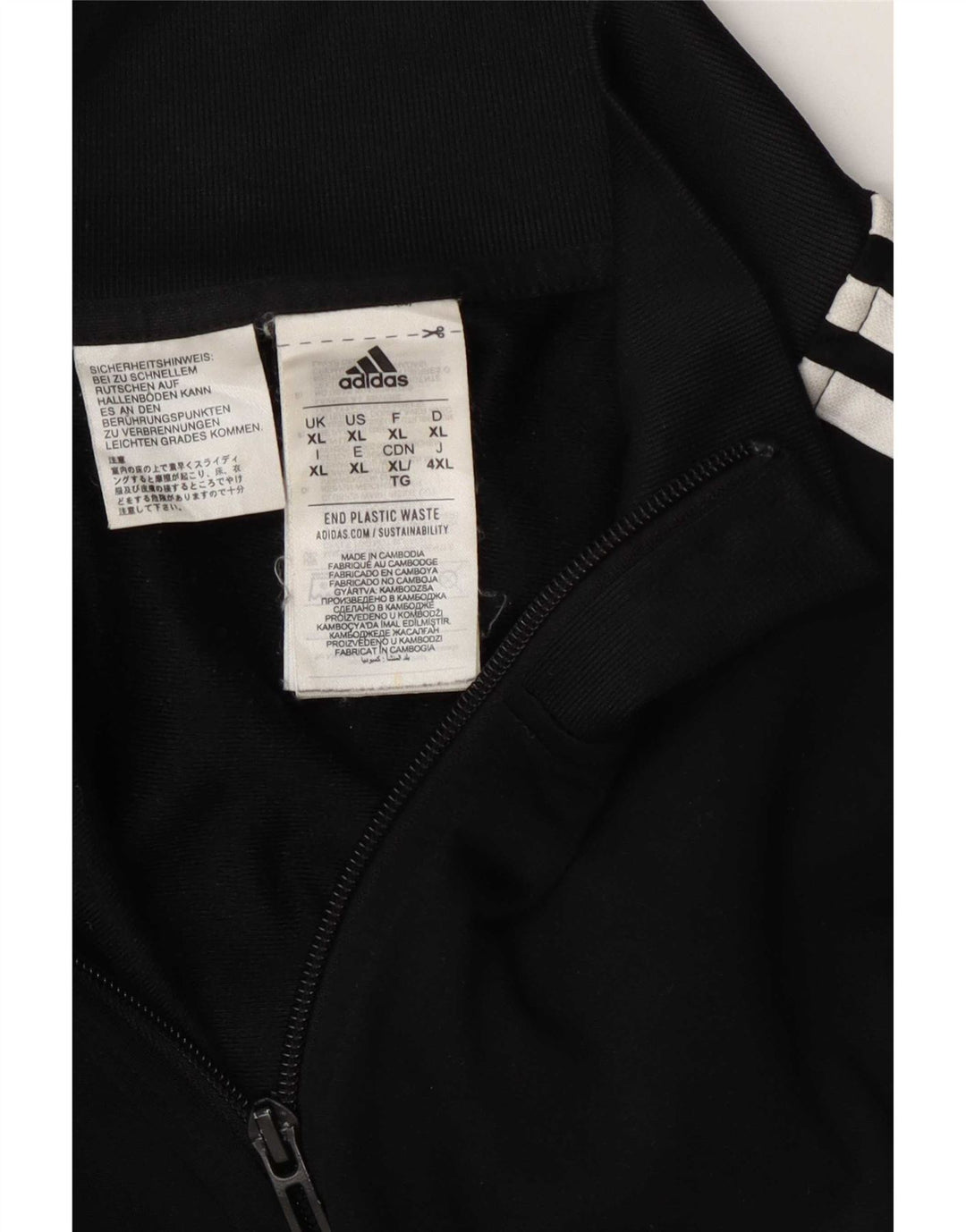 Adidas Hombre Chándal Top Chaqueta XL Negro Poliéster