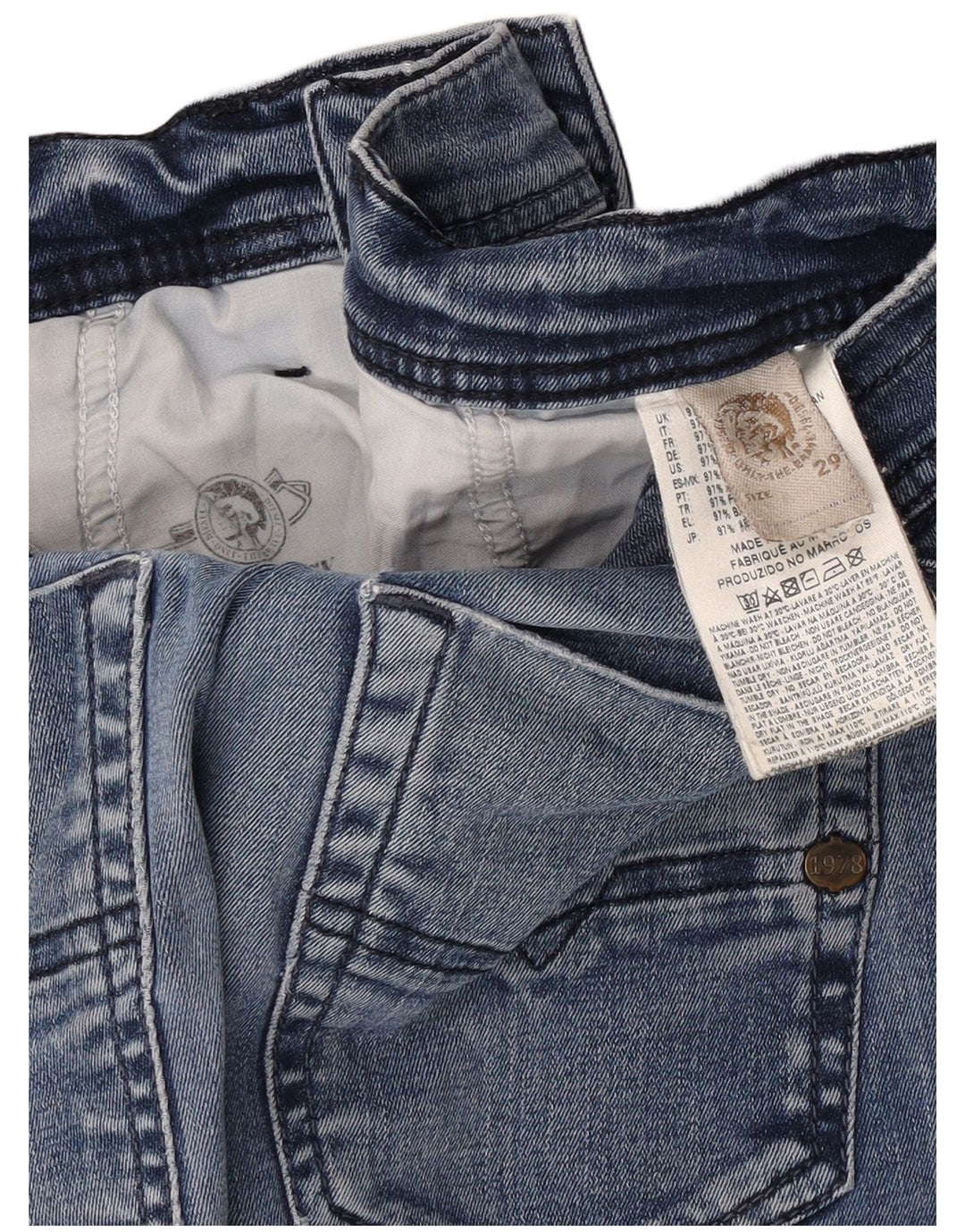 Diesel Vaqueros Slim Para Hombre W29 L31 Algodón Azul