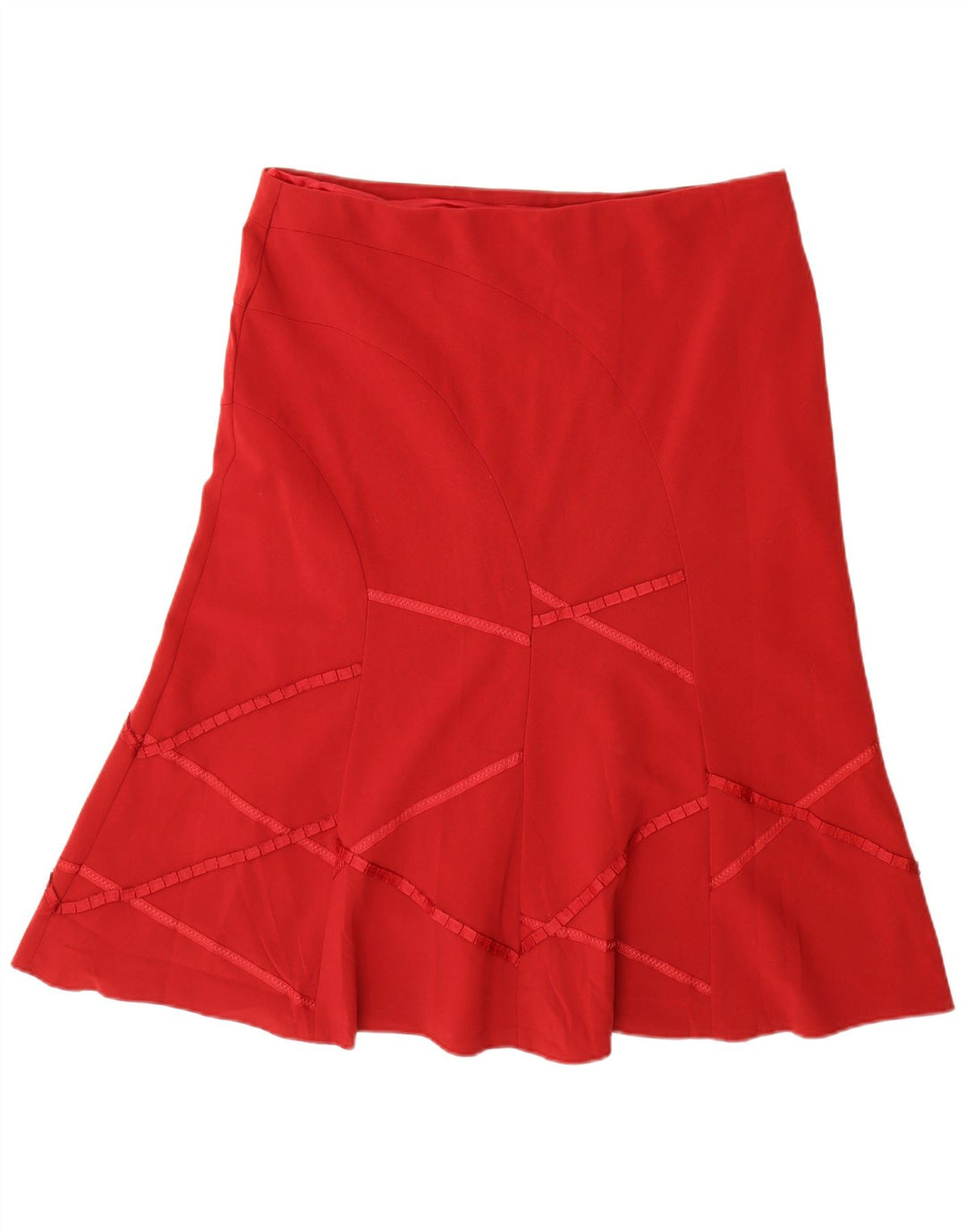 Marks & Spencer Falda Acampanada para Mujer UK 18 XL W38 Poliéster Rojo