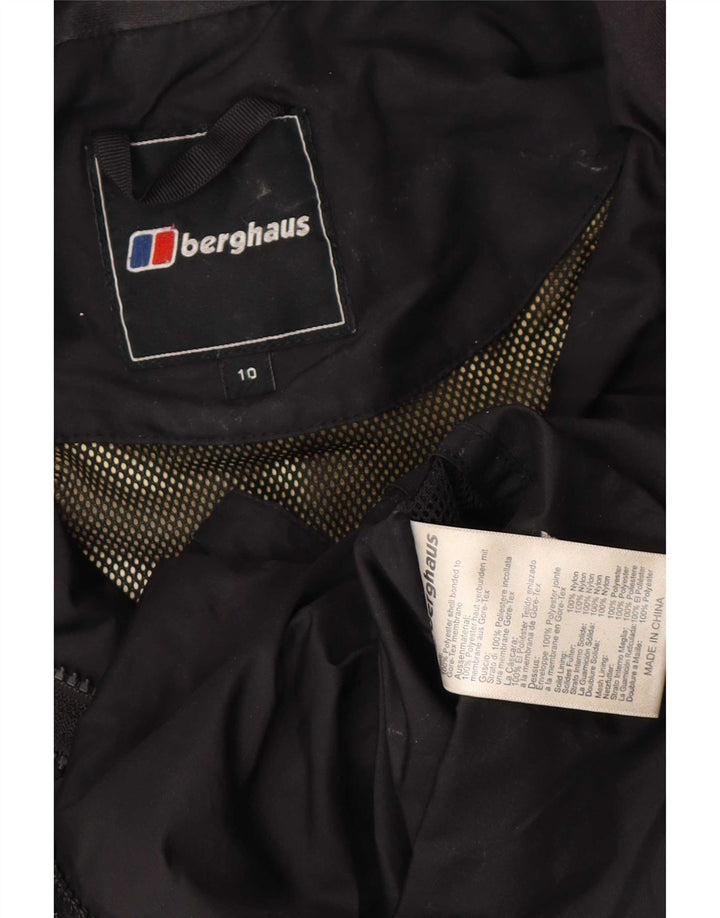 Berghaus Chaqueta impermeable extragrande con capucha para mujer UK 10 Small Poliéster negro