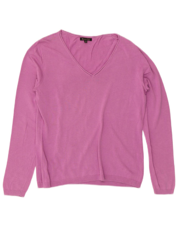 Massimo Dutti Jersey con Cuello en V para Mujer UK 44 Medium Pink