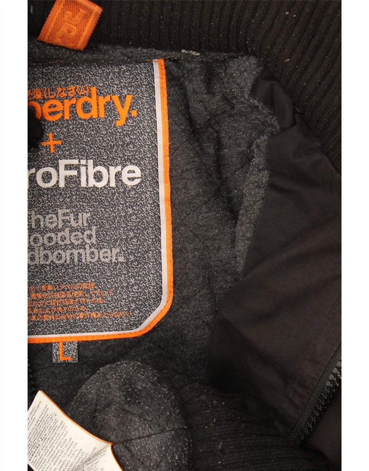 Superdry Chaqueta bomber con capucha The Windbomber para hombre, talla 40, color marrón