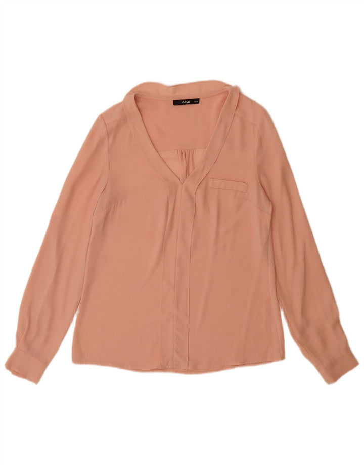 Oasis Blusa de manga larga para mujer UK 8 Smal Pink