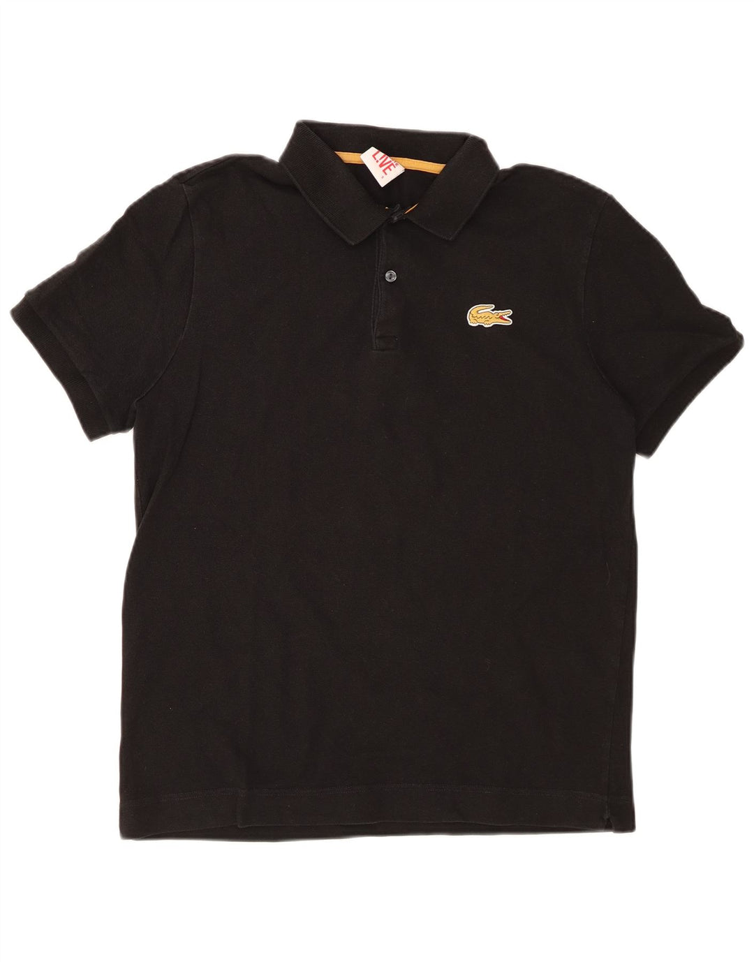 LACOSTE Polo para hombre talla 5 grande algodón negro