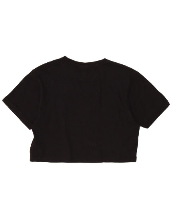 Ellesse Camiseta holgada con estampado gráfico para mujer UK 6 XS Algodón negro