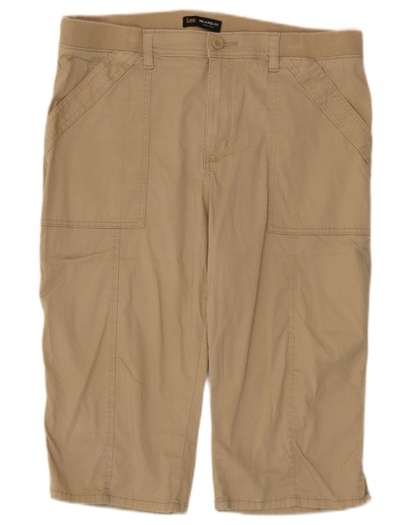 Lee Bermudas de talle medio para mujer, ajuste relajado, US 14 XL W34, algodón beige