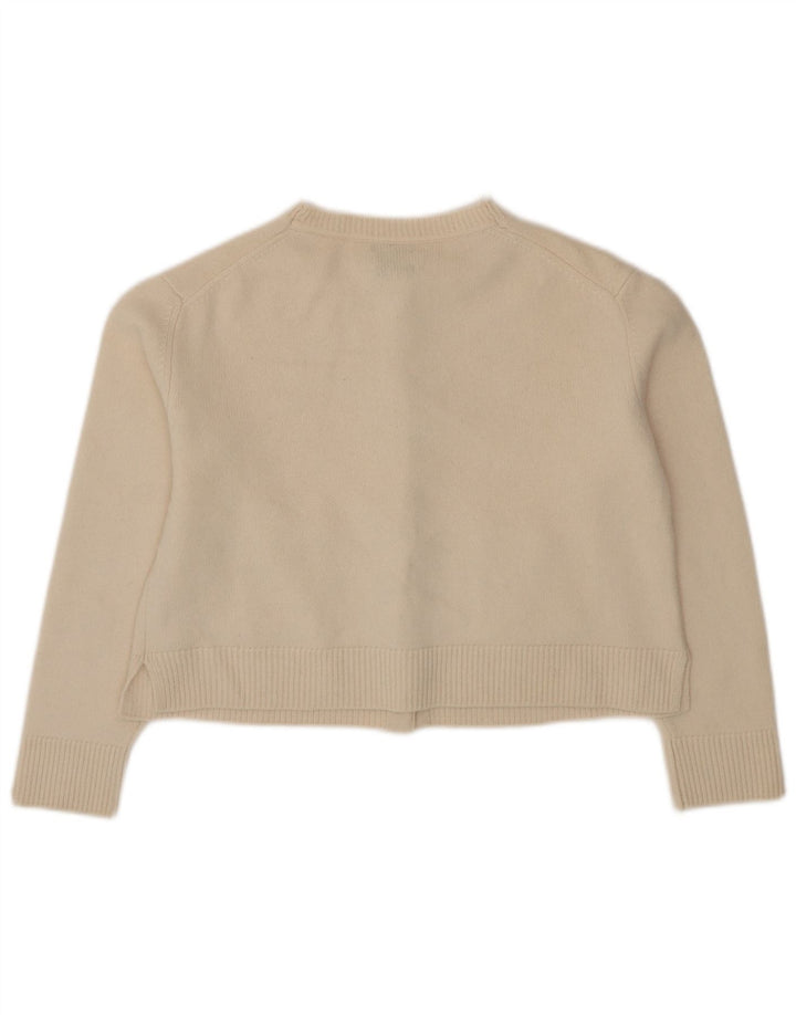Massimo Dutti Suéter Cárdigan Corto para Mujer UK 44 Lana Beige Mediana