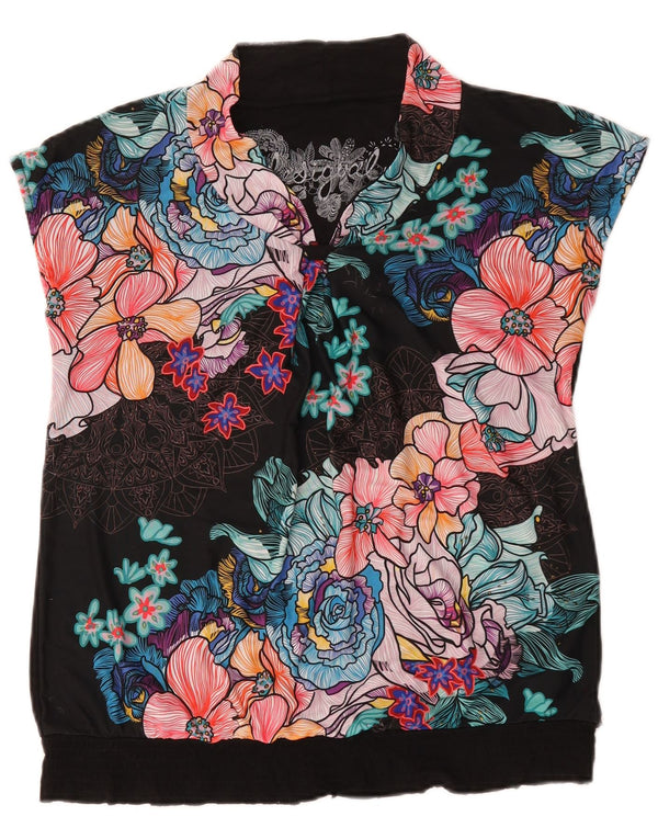 Desigual Blusa para mujer Top UK 46 Grande Viscosa floral multicolor