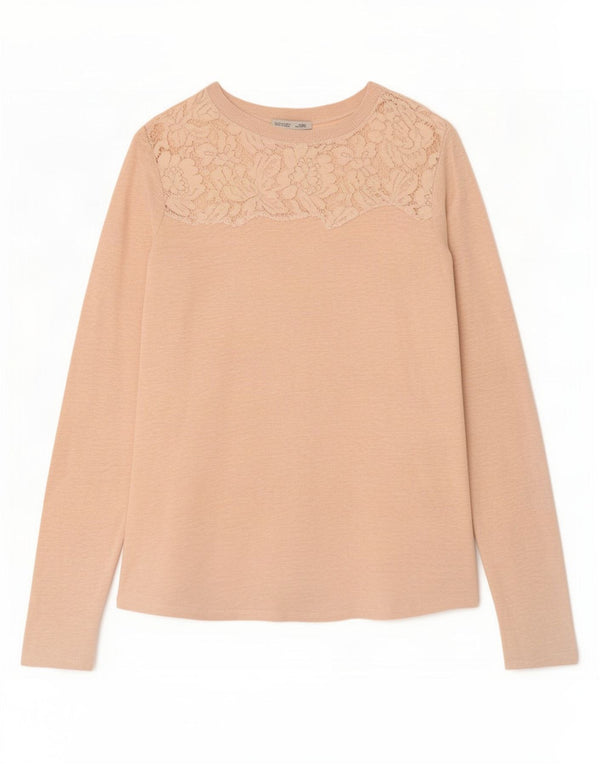 Zara Mujer Top Manga Larga UK 44 Grande Rosa Floral