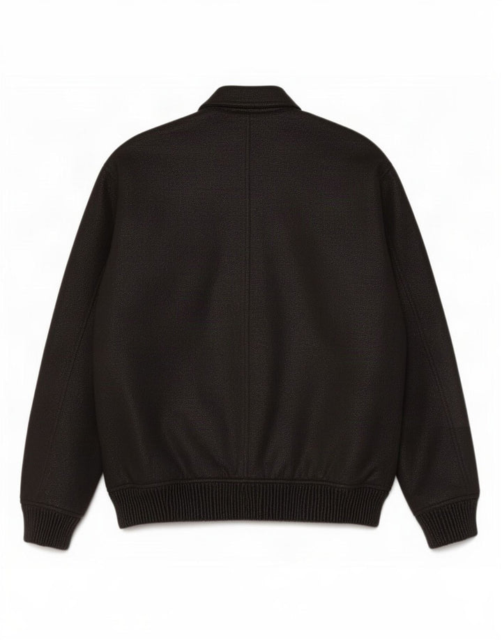 Zara Mens Bomber Jacket UK 40 Large Poliéster moteado negro
