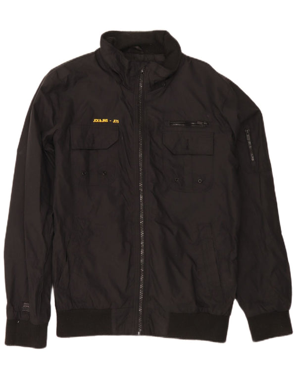 Jack & Jones Chaqueta Bomber para Hombre UK 38 Medium Black Nylon
