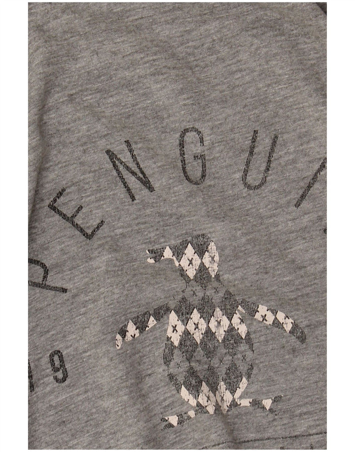 Penguin - Camiseta gráfica para hombre, talla grande, algodón gris