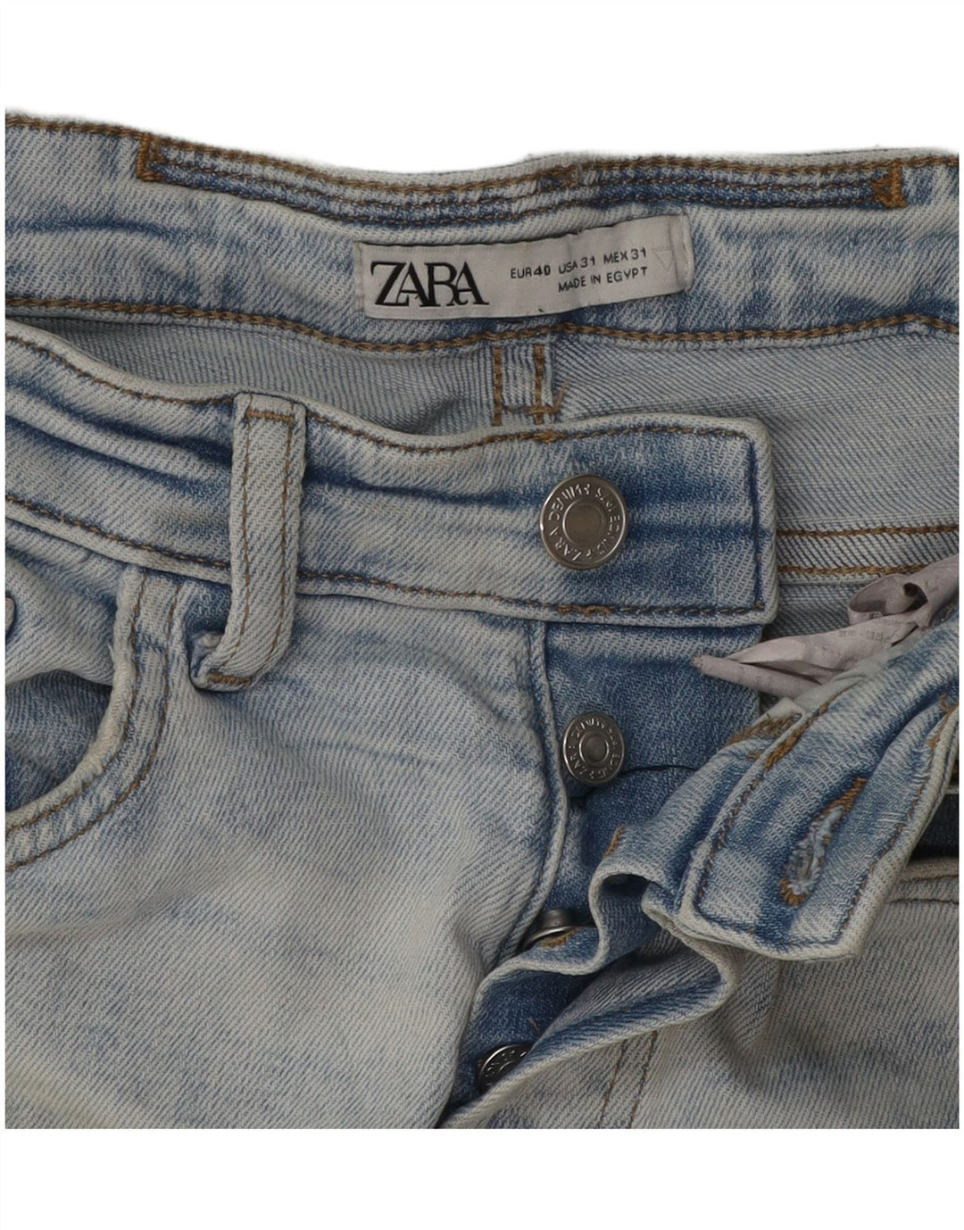 Zara Jeans ajustados desgastados para hombre EU 40 Medium W31 L29 Azul