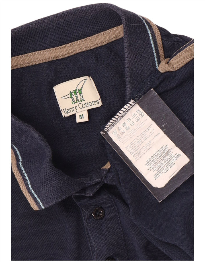 Henry Cottons Polo para hombre de algodón azul marino mediano