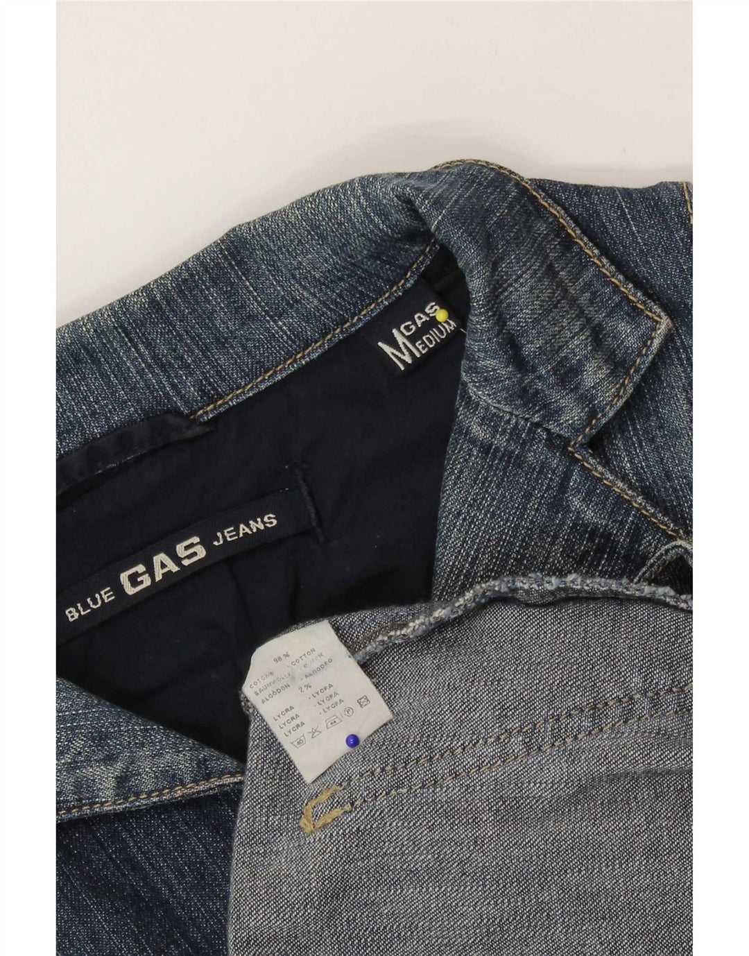 Chaqueta tipo blazer vaquera de 3 botones para mujer Gas UK 42 Algodón azul medio