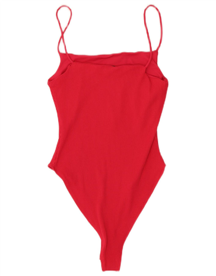 Zara Mujer Body UK 42 Mediano Rojo Poliamida