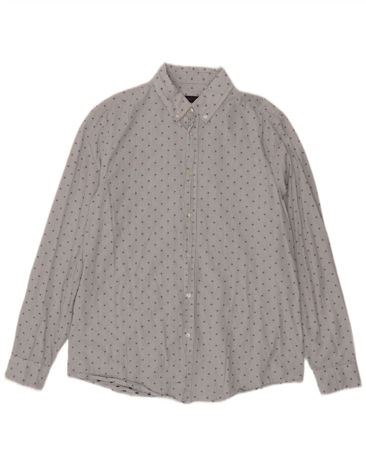 Camisa Hombre Trussardi Jeans Talla 43 Grande Azul Moteado