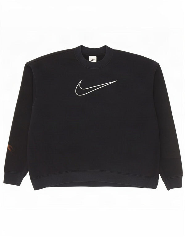 Nike Hombre Dri Fit Graphic Sudadera Jumper Grande Algodón Negro