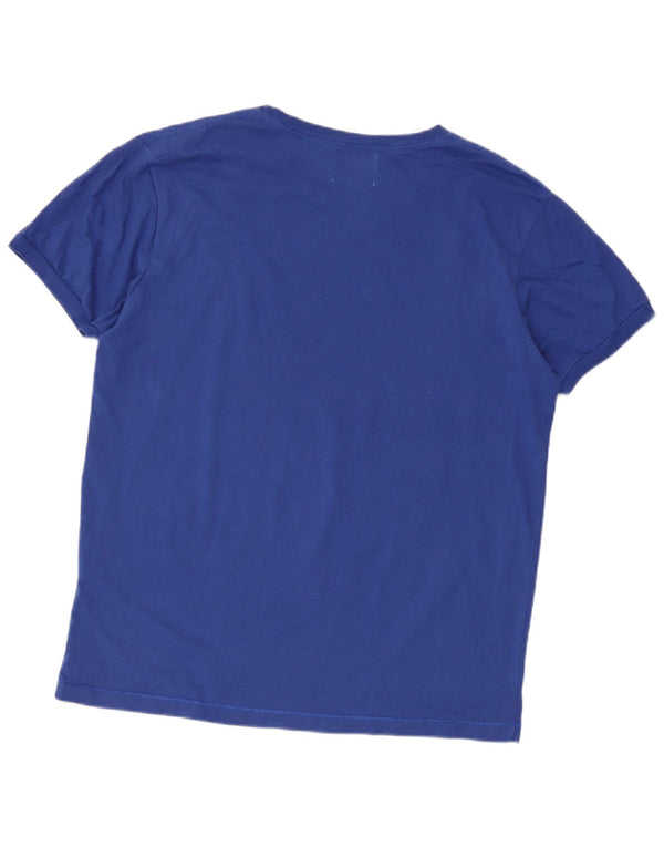 Diesel Womens Regular Fit Graphic T-Shirt Top UK 18 XL Blue Cotton